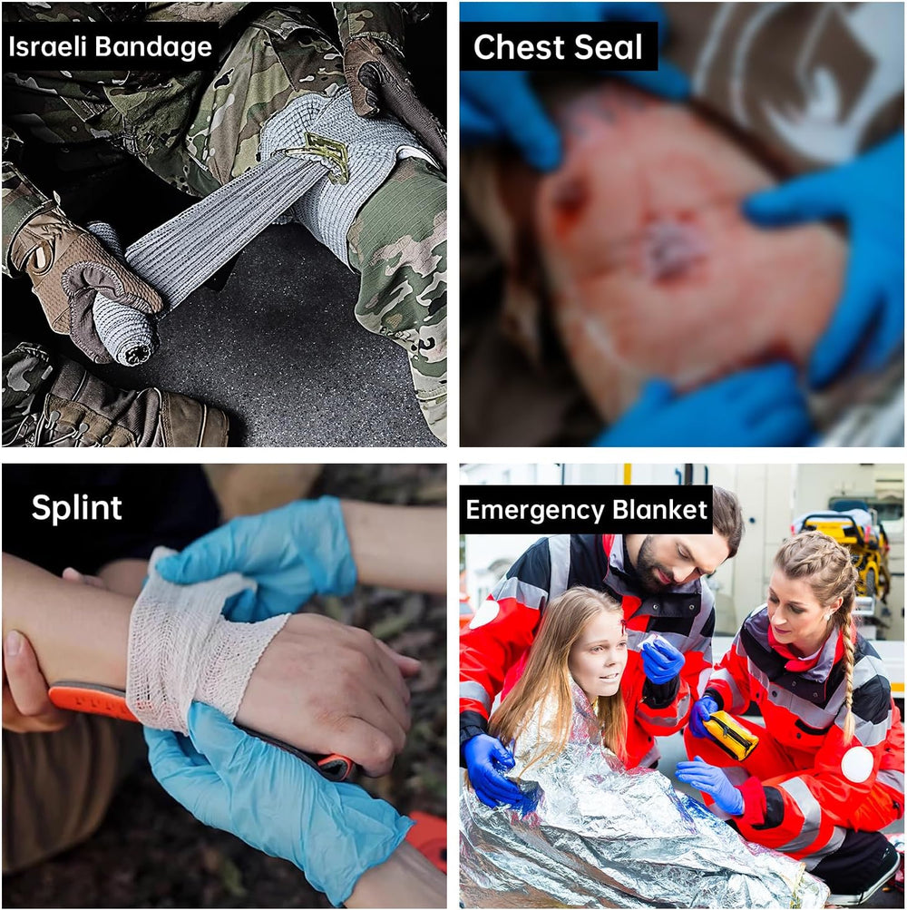Trauma First Aid Kit, Compact Tactical IFAK Emergency Survival Kits Hemostati...