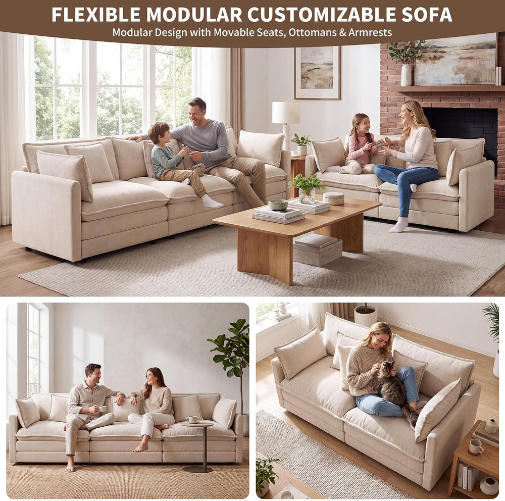 Couch and Loveseat Set 2 Piece Cloud Sofa for Living Room