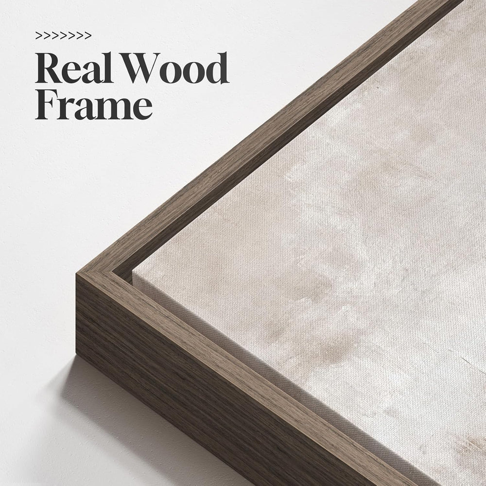 Oversized Framed Neutral Abstract Wall Art for Living Room Decor, 48x48 In