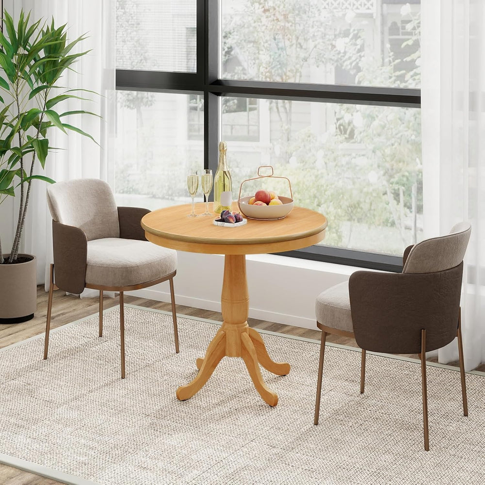 DORTALA 32" Round Dining Table, Classical Pedestal Table for 2-4 People,...