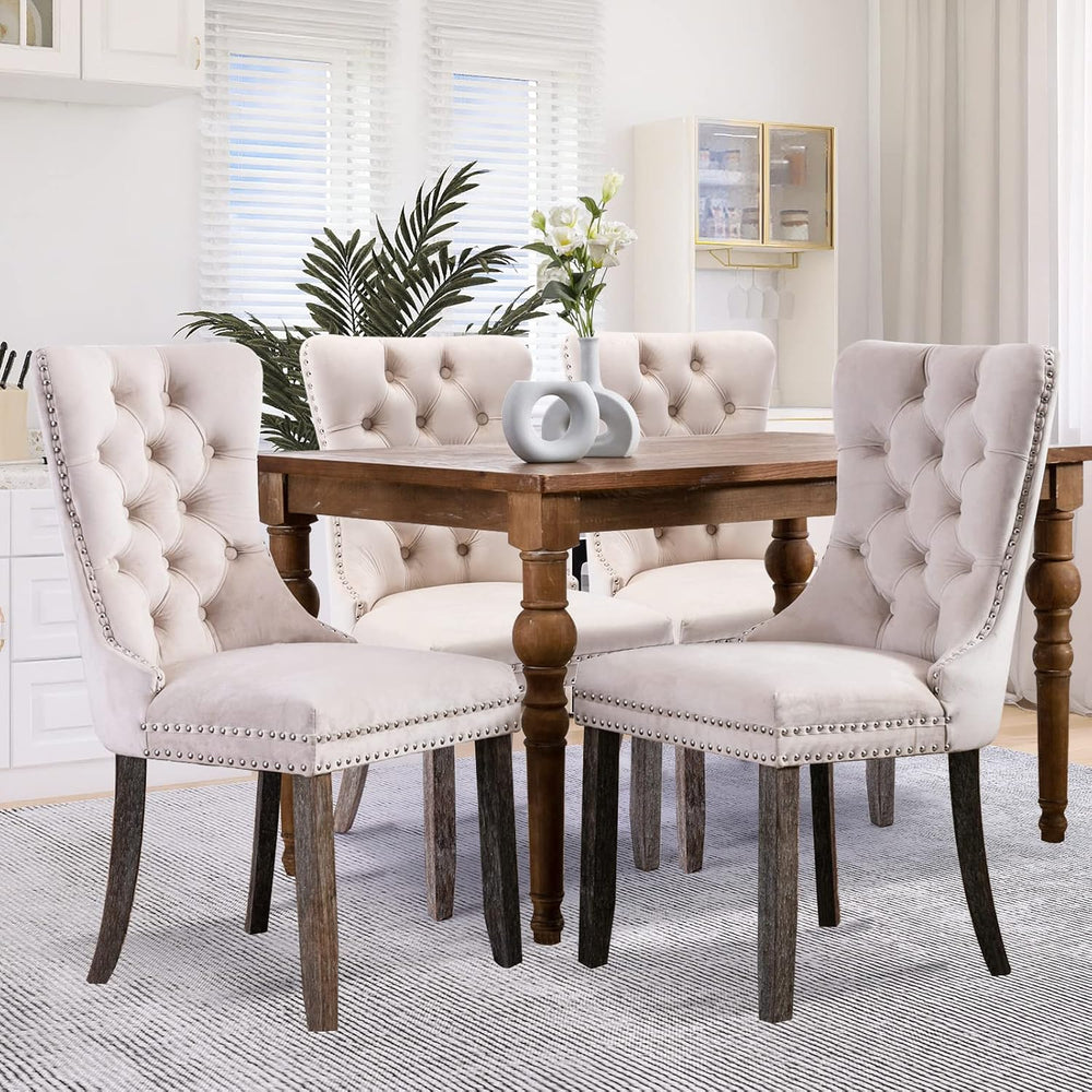 5 Piece Extendable Dining Table Set for 4-8 Person, Wooden Dining Room Table ...