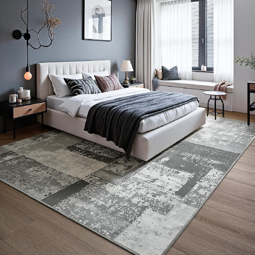 LOCHAS Rug for Living Room 6x9, Washable Soft Area Rugs for Bedroom Grey