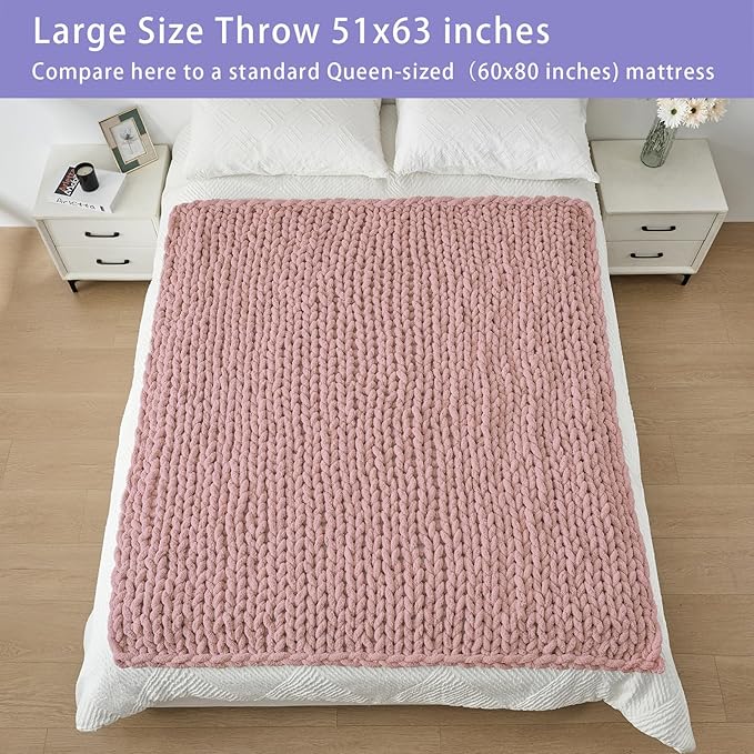Bigacogo Chunky Knit Throw Blanket