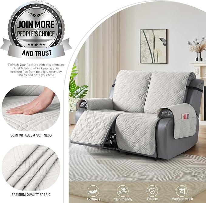TAOCOCO 100% Waterproof Loveseat Recliner Cover