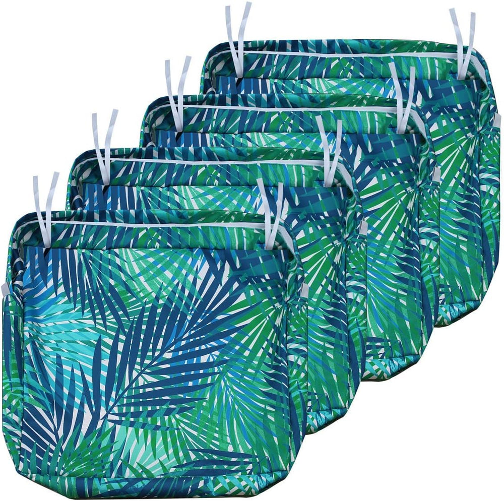 NettyPro Outdoor Cushion Slipcovers Waterproof 4 Pack Patio Chair Seat Cushio...