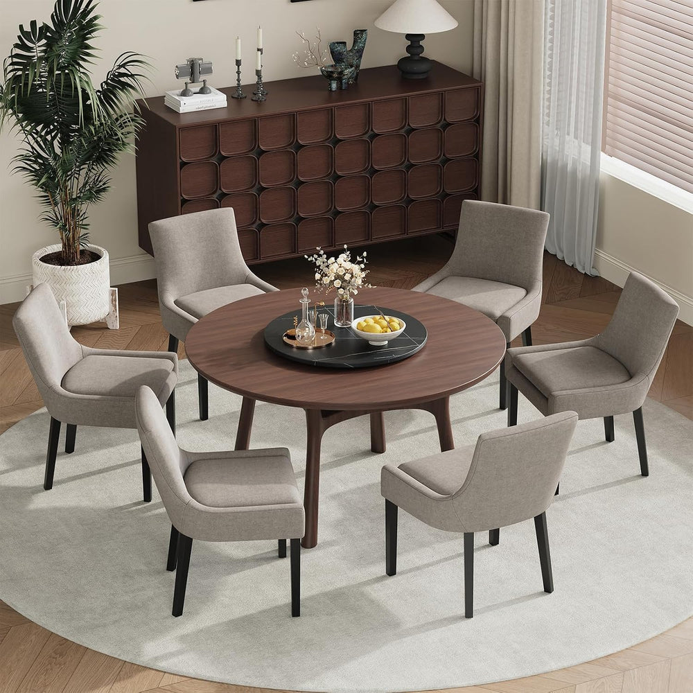 COLAMY Upholstered Dining Chairs Set of 2 with Mid Back and Wood Legs, Modern...