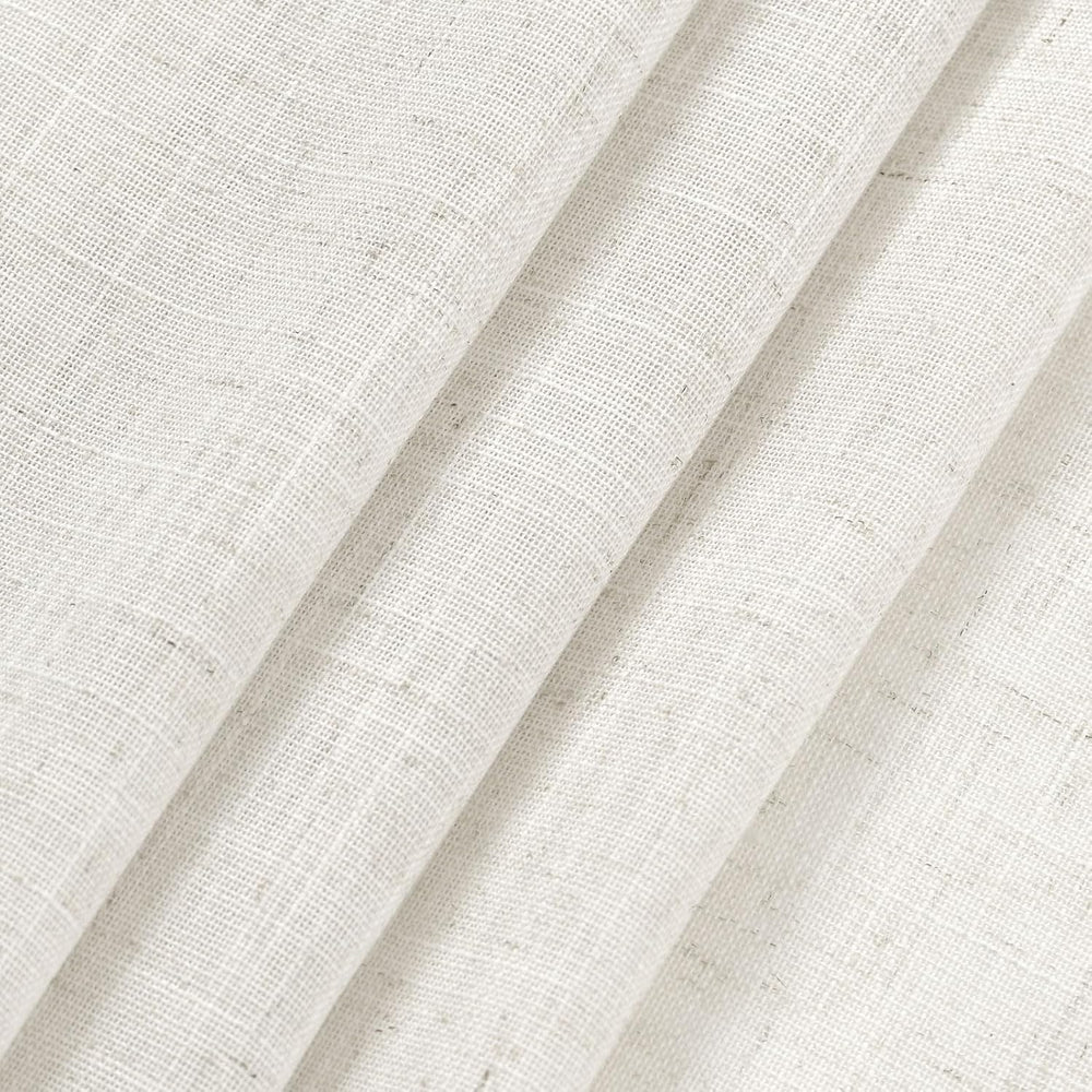 Nanspring Beige White Linen Curtains 84 Inch Length 2 Panels Set for Living R...