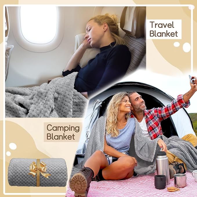 4 Pack Fleece Throw Blankets 50x60 Inches