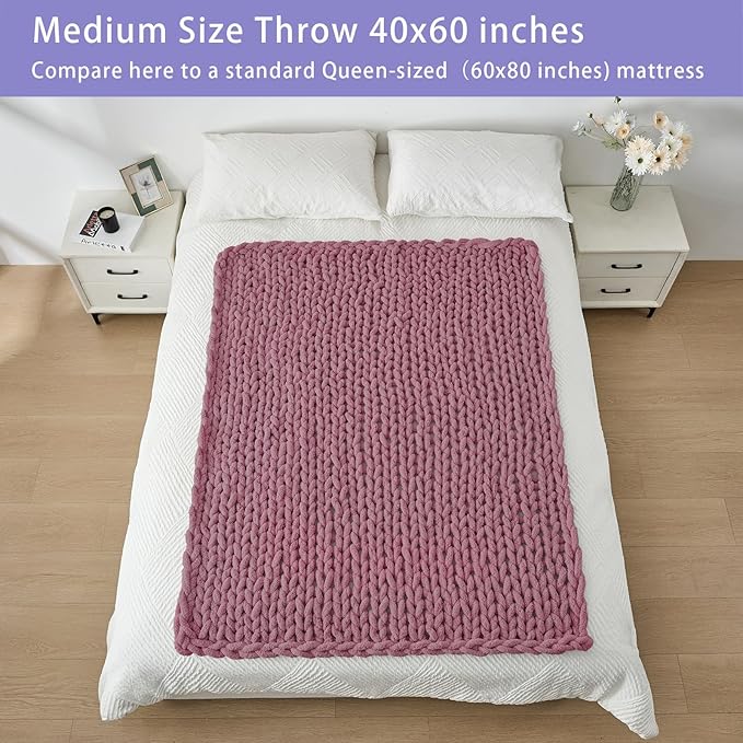Bigacogo Chunky Knit Throw Blanket