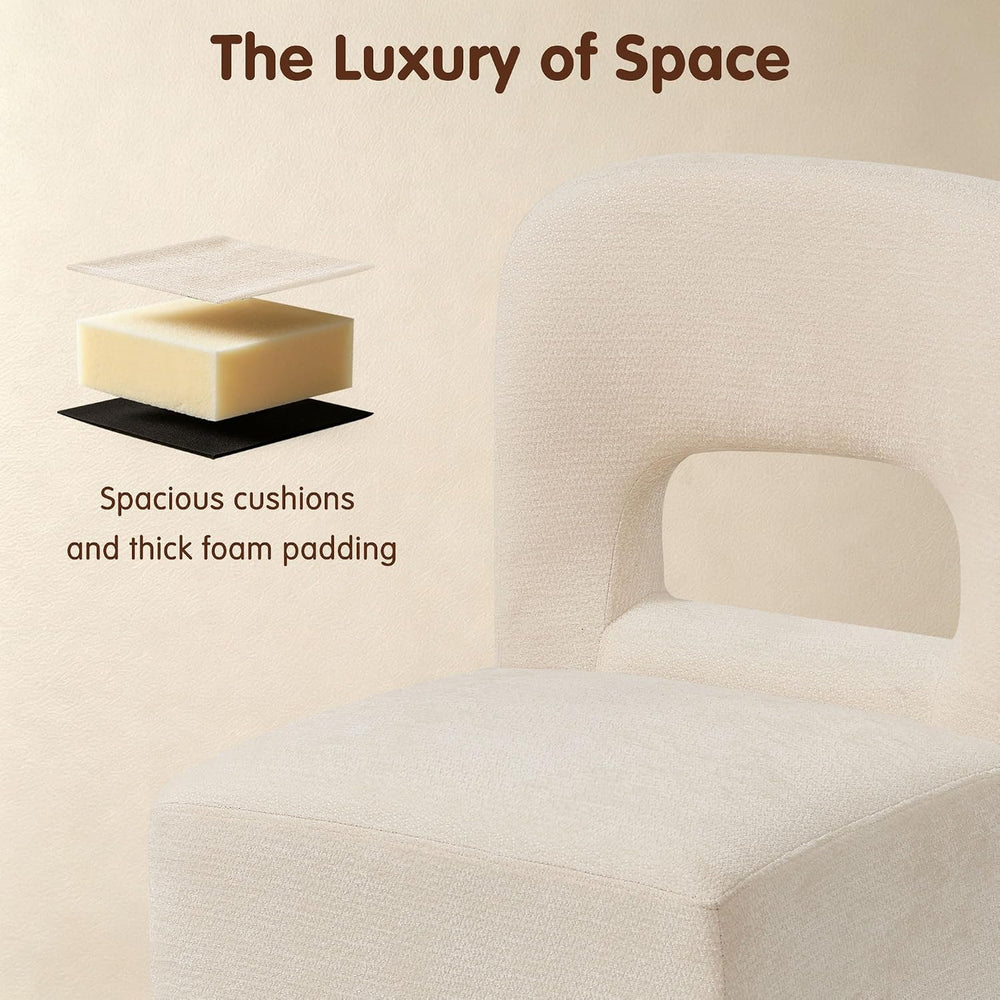 SUBRTEX Upholstered Dining Room Chairs with Hidden 4 Casters Set of 4