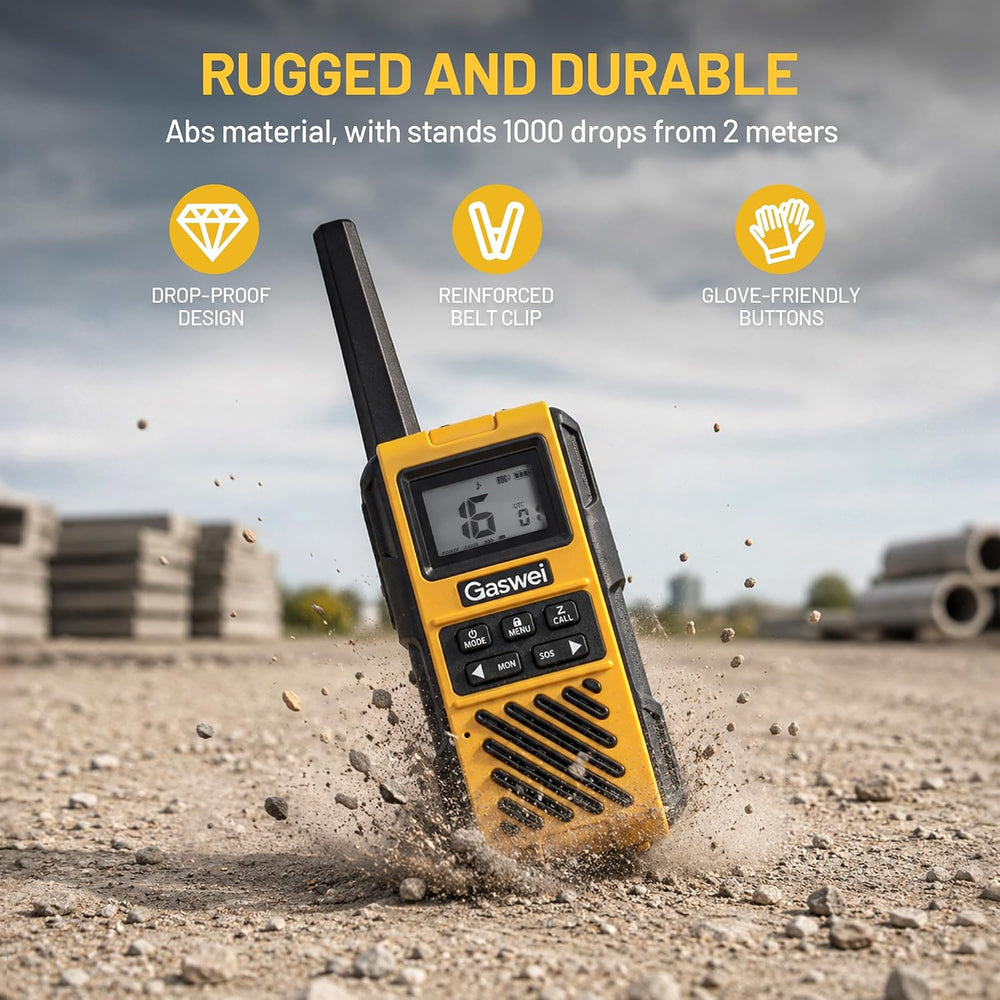 Gaswei G1Pro+ IP67 Waterproof Walkie Talkies Long Range - 2 Pack