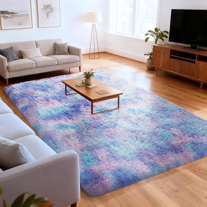 Ophanie Rainbow Purple Mermaid Rugs