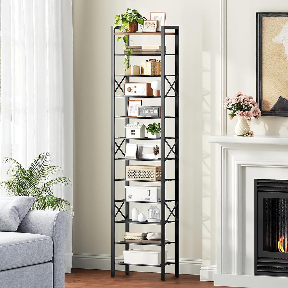 12-Tier Narrow Shoe Rack, Tall Shoe Rack for 12-24 Pairs, Slim Shoe Storage O...
