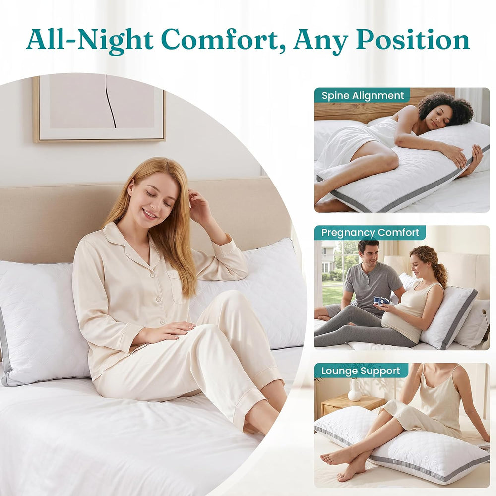 Oubonun Full Body Pillow for Side Sleeper, Adjustable Firm Long Bed Pillow