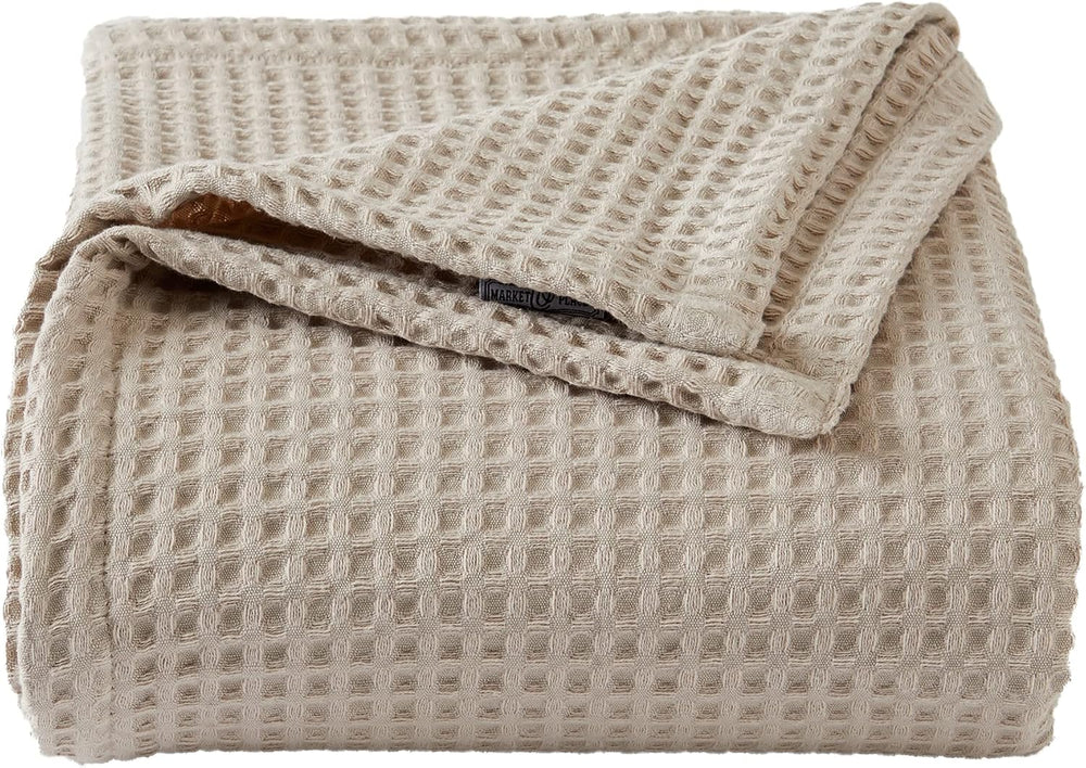 100% Cotton Waffle Weave Bed Blanket | Soft, Breathable, and Lightweight Blan...