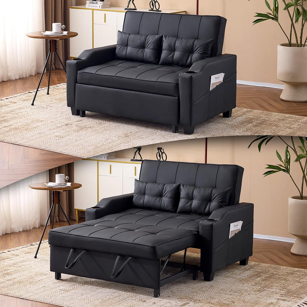 VINGLI Convertible Loveseat Sleeper Sofa Bed, Pullout Couch for Living Room