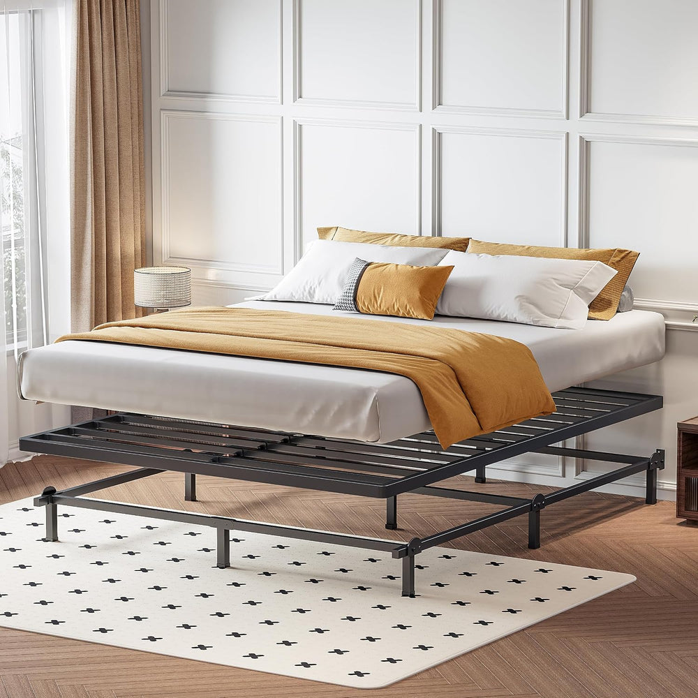 Superay 2 Inch Queen Box Spring Low Profile Metal Bed Base, Easy Assembly