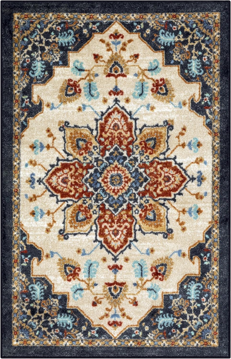 Maples Rugs Ruby Oriental Area Rug - Made in USA - Washable, Non Slip Indoor ...