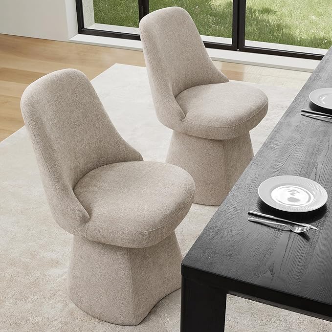 Swivel Dining Chairs Set of 1, Upholstered Mid Century Modern Deskchair with ...