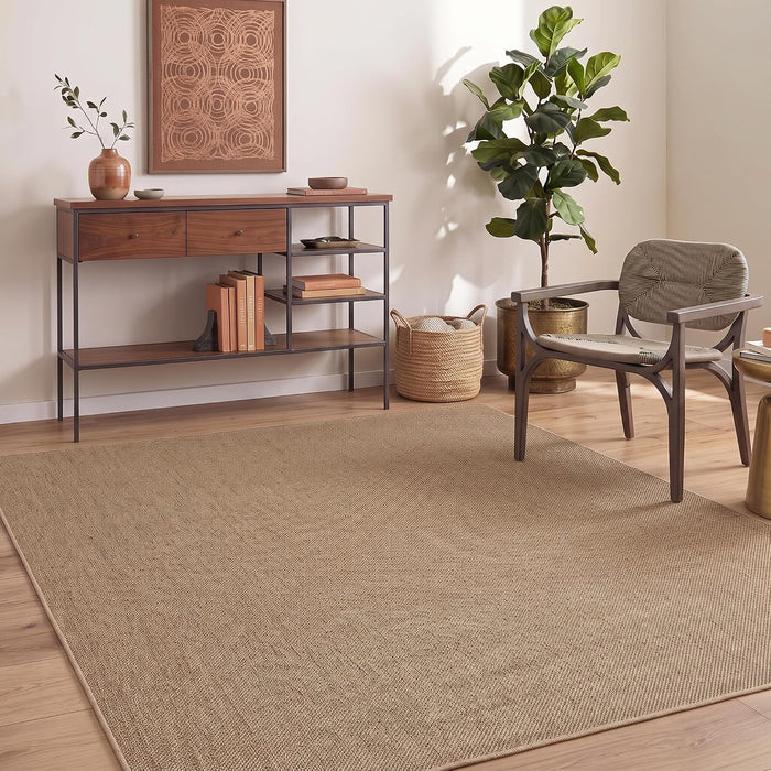 GarveeHome 5x7 Washable Area Rug for Bedroom Non Slip Easy Jute Rugs