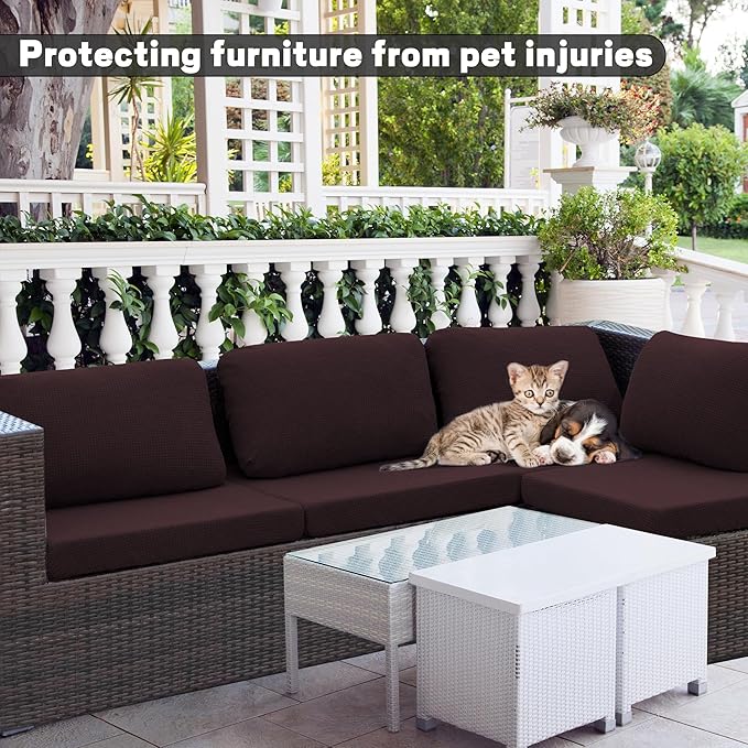 8Pcs Outdoor Cushion Covers, Patio Cushion Covers, Stretch Elastic Slipcovers