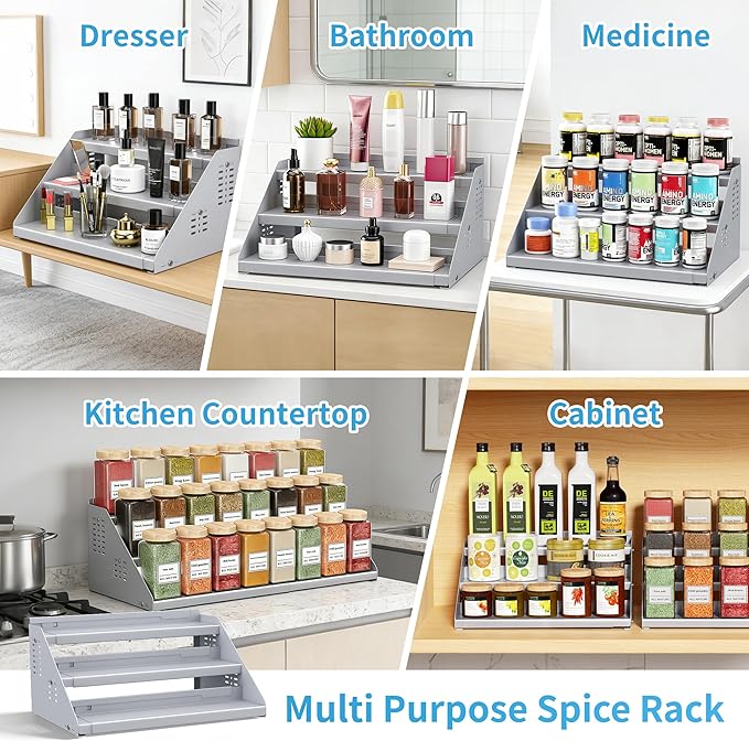 BOIVSHI Spice Rack Organizer, Metal Spice Rack Organizer