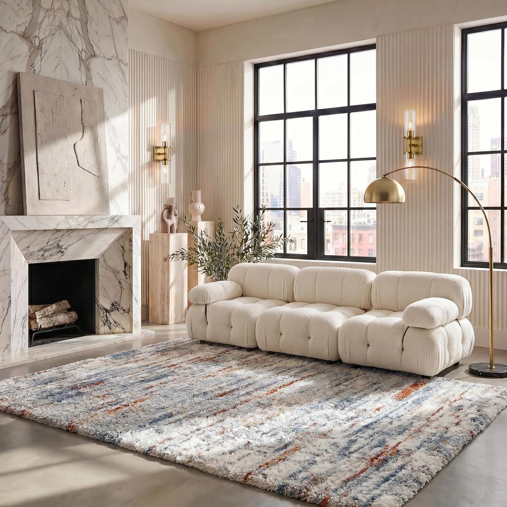 SAFAVIEH Berber Shag Collection Area Rug - 6'7" x 8'7", Blu...