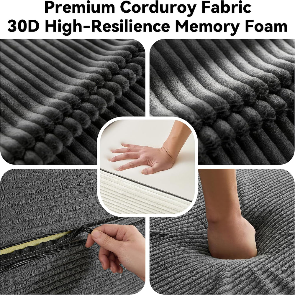 Grey 5-in-1 Convertible Sofa Bed, 78" Boneless Couch Tri Folding Mattres...