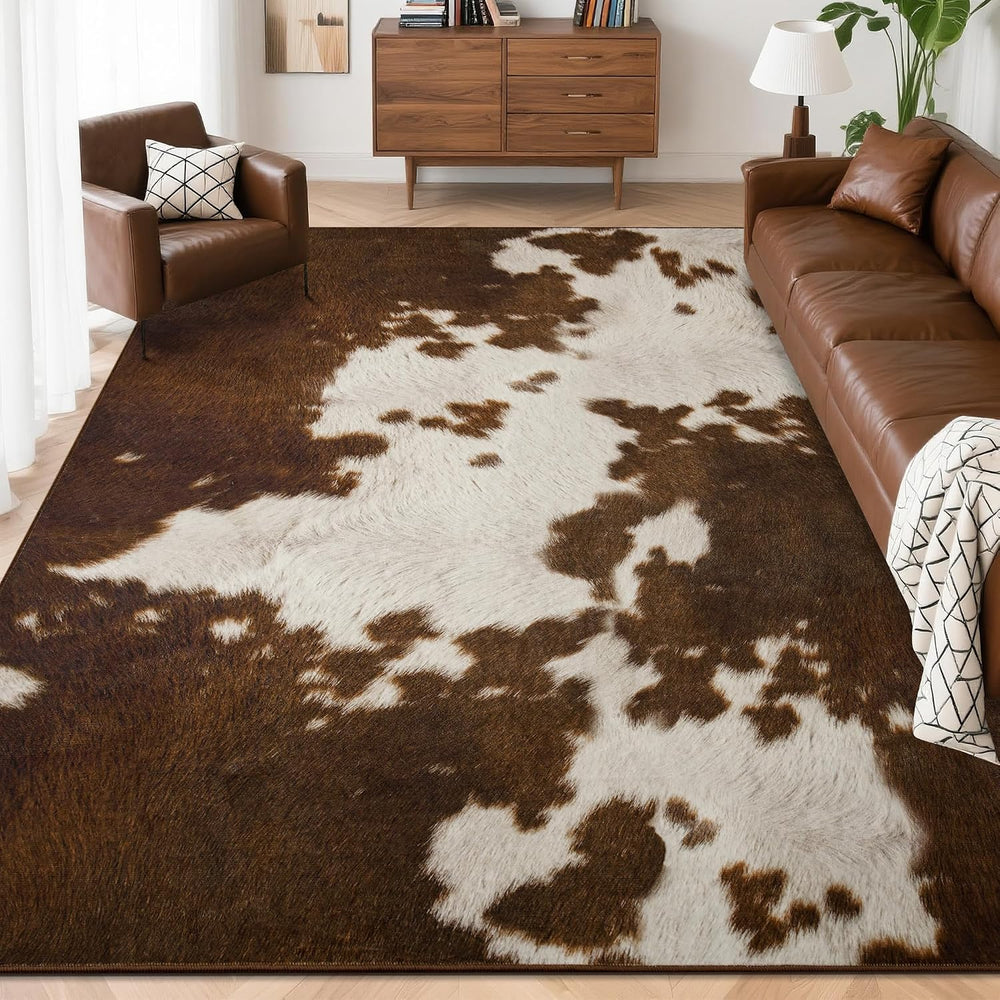 Foxmas 4x6 Cow Print Washable Rug