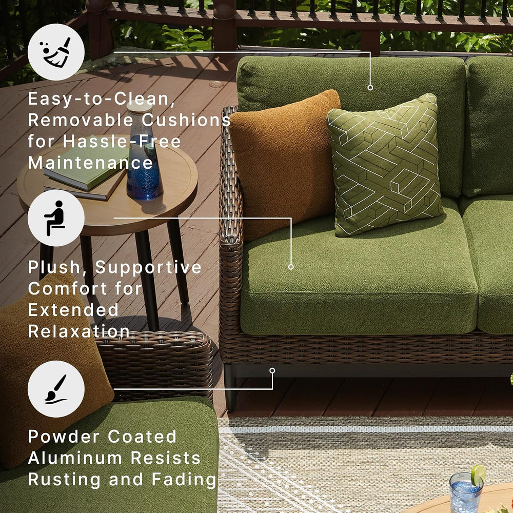 Signature Design by Ashley Horizon Hall Casual Outdoor Sofa with Cushions, Ru...