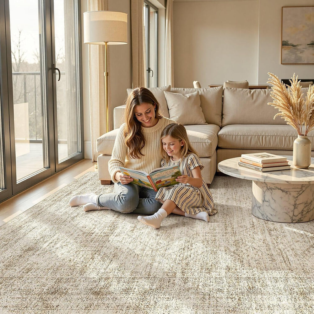 cotiled 10x14 Area Rugs Abstract Distressed Washable Large Living Room Rug