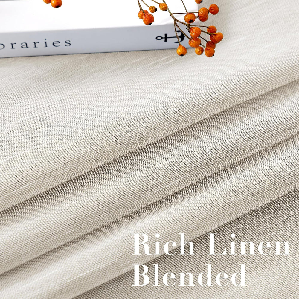 H.VERSAILTEX Natural Linen Sheer Curtains 108" 2 Panels Grommet