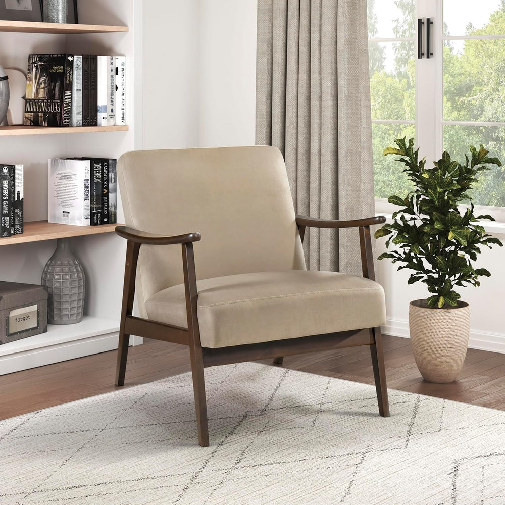 Lexicon Mid Century Modern Chair Velvet Accent Chair for Living Room Chair w/...
