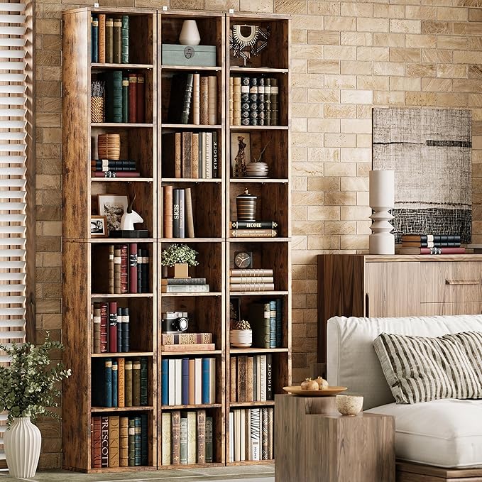 IRONCK Tall Narrow Bookshelf 8 Tiers, Compact Corner Bookcase, Easy to Match ...