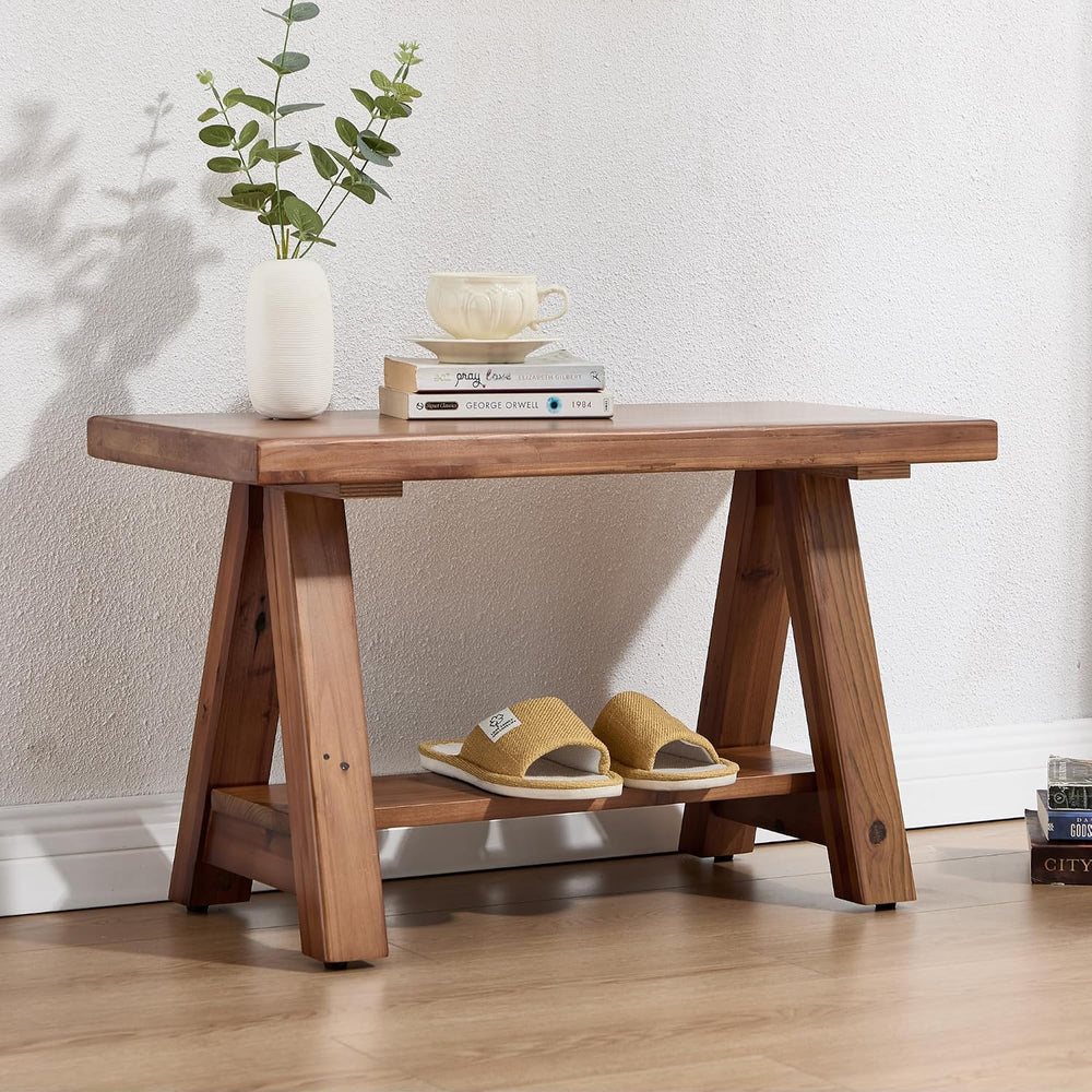 30" Entryway Bench with Storage Farmhouse Narrow Dining Bench Shoe Rack ...