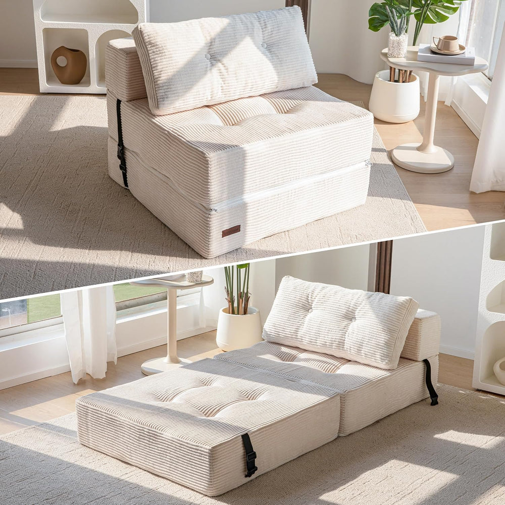 MAXYOYO Folding Sofa Bed, Convertible Chair Bed with Pillow