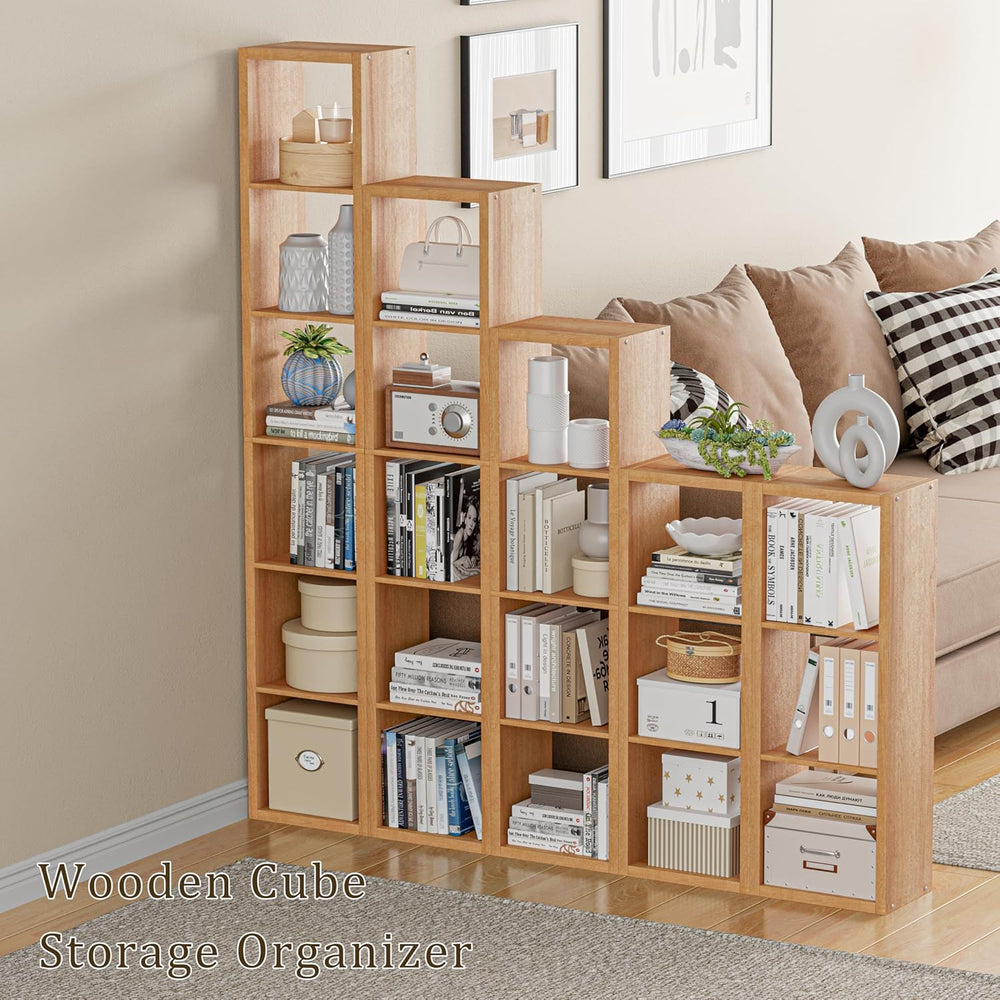 Cube Storage Organizer Bookcase, 3 Tier Decorative 11 inch Open Back Cubical ...
