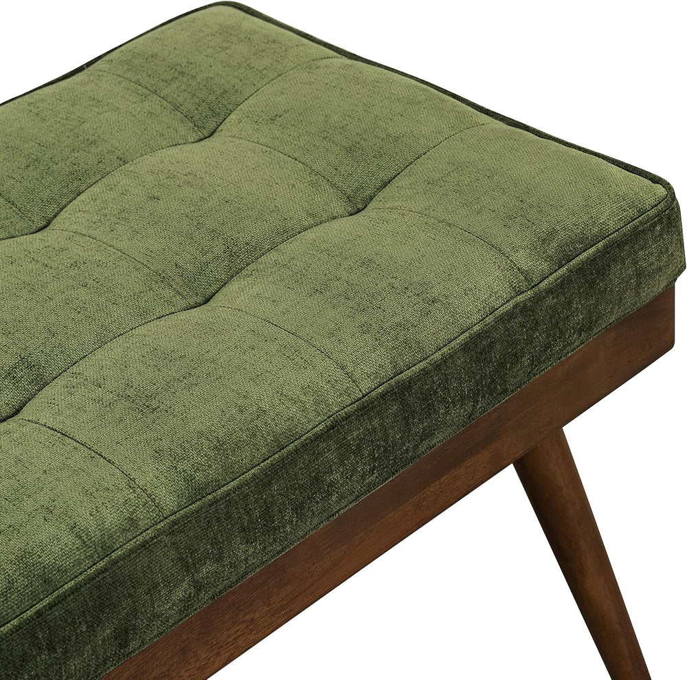 Poly & BARK Luca Fabric Bench – Tufted Upholstered Entryway or Bedroom Be...