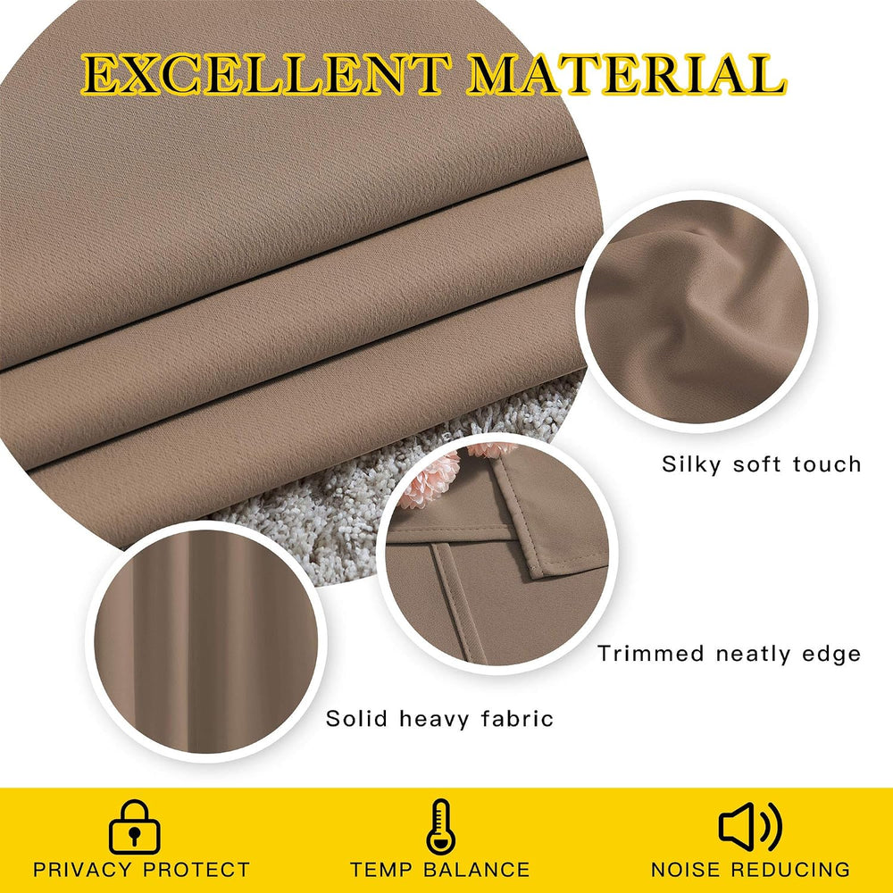 NICETOWN Blackout Curtains 84 inches Long 2 Panels, W52xL84, Cappuccino