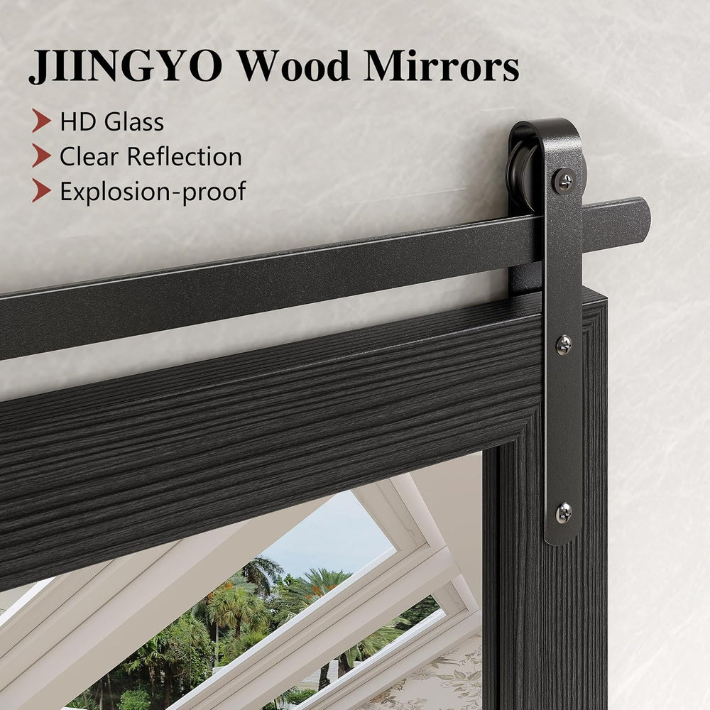 Farmhouse Bathroom Mirror, 24"x36" Black Rustic Bathroom Mirrors