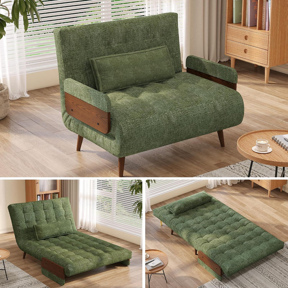 JASIWAY 37" Mid-Century Convertible Sofa Chair Bed Sleeper for Adult, Futon
