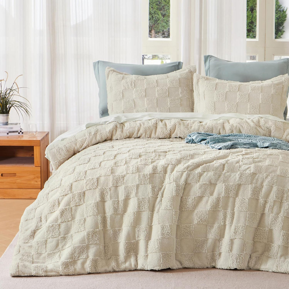 Joiedomi King Size Comforter Set, 3 Pieces Beige Boho King Bedding Set with 1...