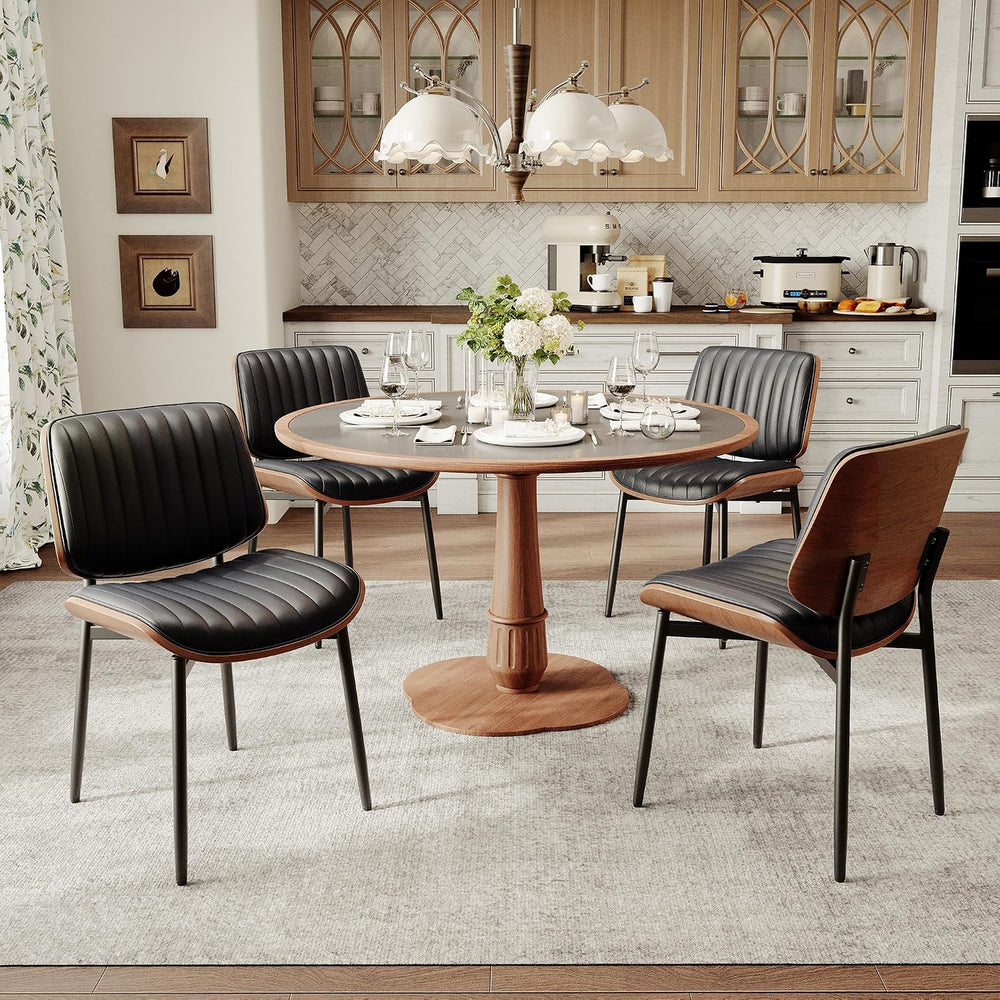 MALOL Leather Dining Chairs Set of 4, Modern Upholstered Dining Room Kitchen ...