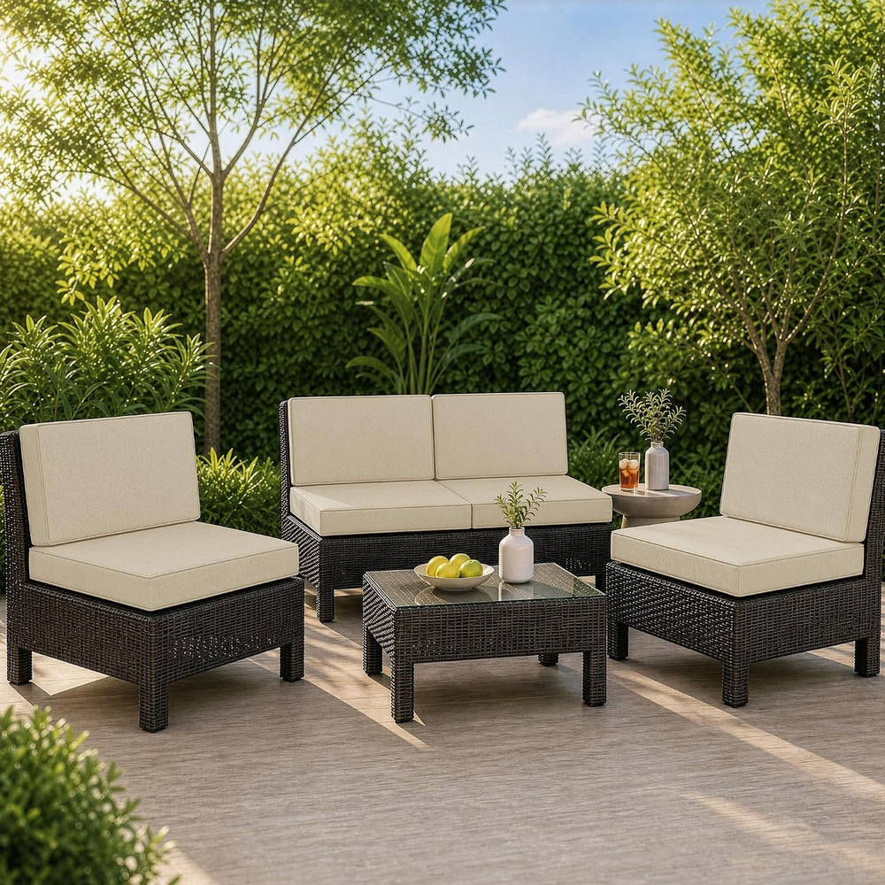 Outdoor Furniture Cushions 25.6x25.6 Inch, Deep Seat Patio Couch Cushions Rep...