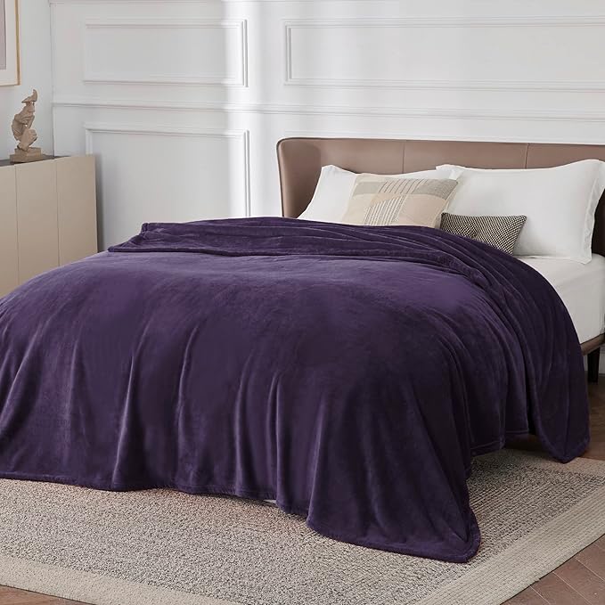Bedsure GentleSoft Fleece Bed Blankets Large Size Purple