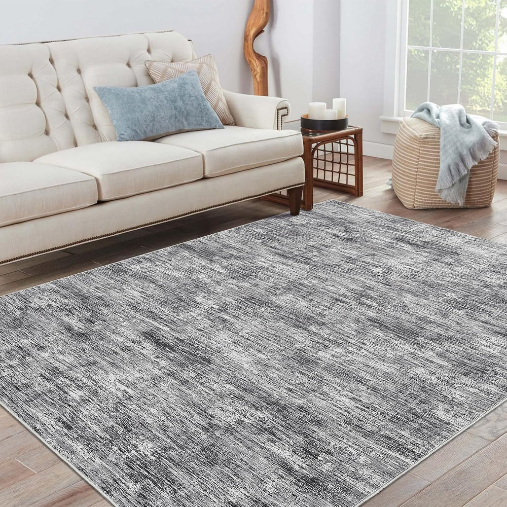 Garvee Modern Rugs for Living Room 6x9 Solid Color Area Rugs, Light Grey