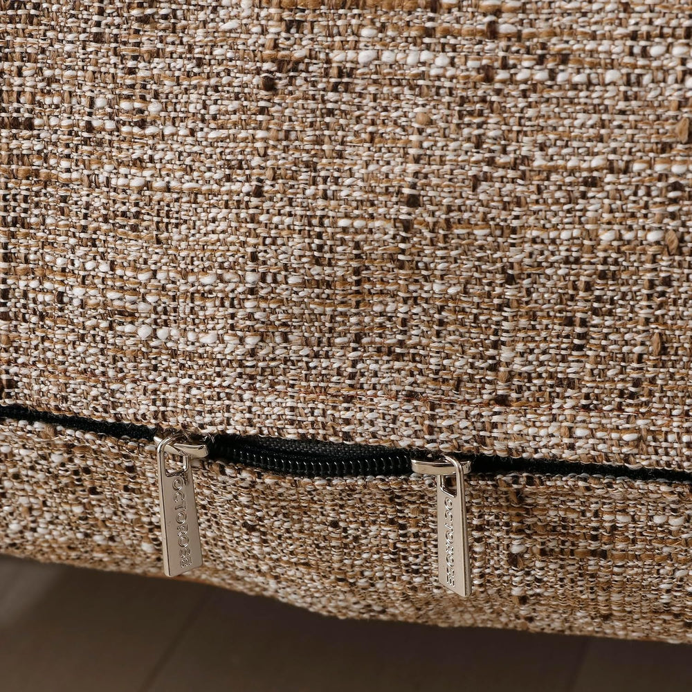 OctoRose 3 Side Zipper Upholstery Thick Linen Futon Cover Slipcover Sofa DayB...