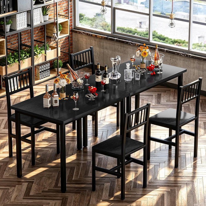 AWQM 3 Piece Dining Table, Small Kitchen Table Set for 2 with Chairs(Black)