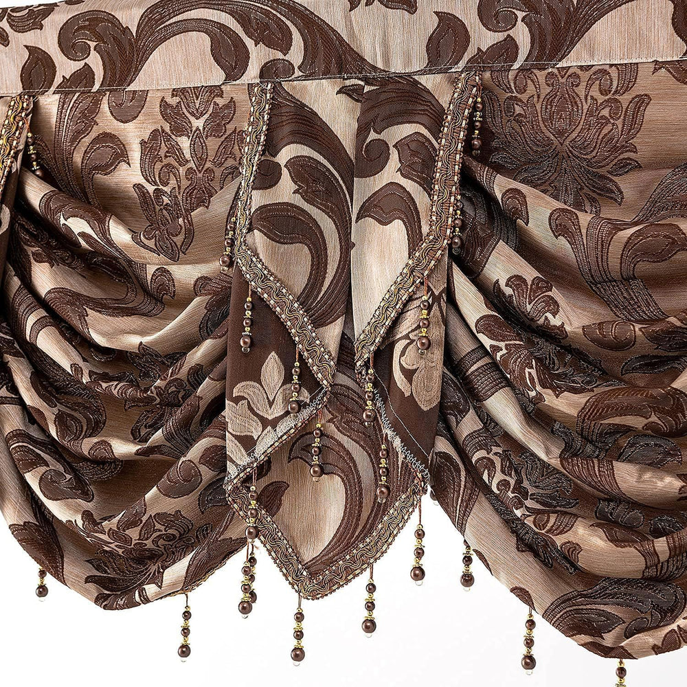 Window Valances for Living Room, Jacquard Damask Luxury Valance Curtains for ...