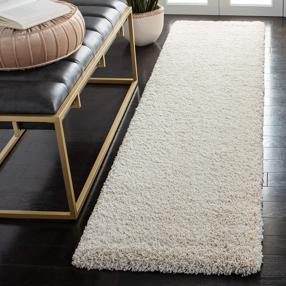 SAFAVIEH Milan Shag Collection Runner Rug - 2' x 6', Ivory, Solid Des...